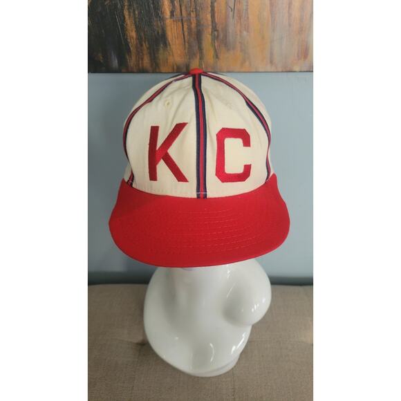 Vintage American Needle Kansas City Monarchs Hat 7 1/8 Red Cream NWT Made in USA - Picture 1 of 12